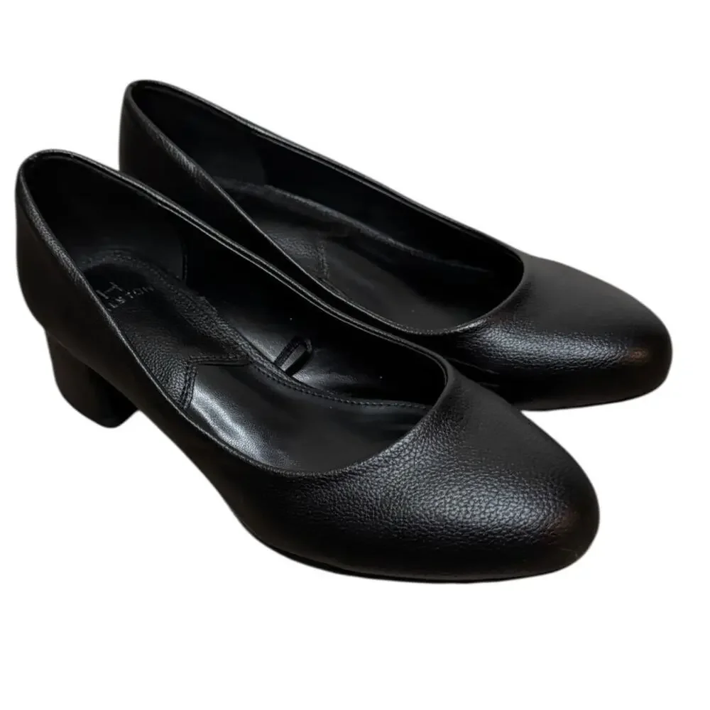 H By HALSTON DejaVu Black Dress Heeled Shoe SZ 7